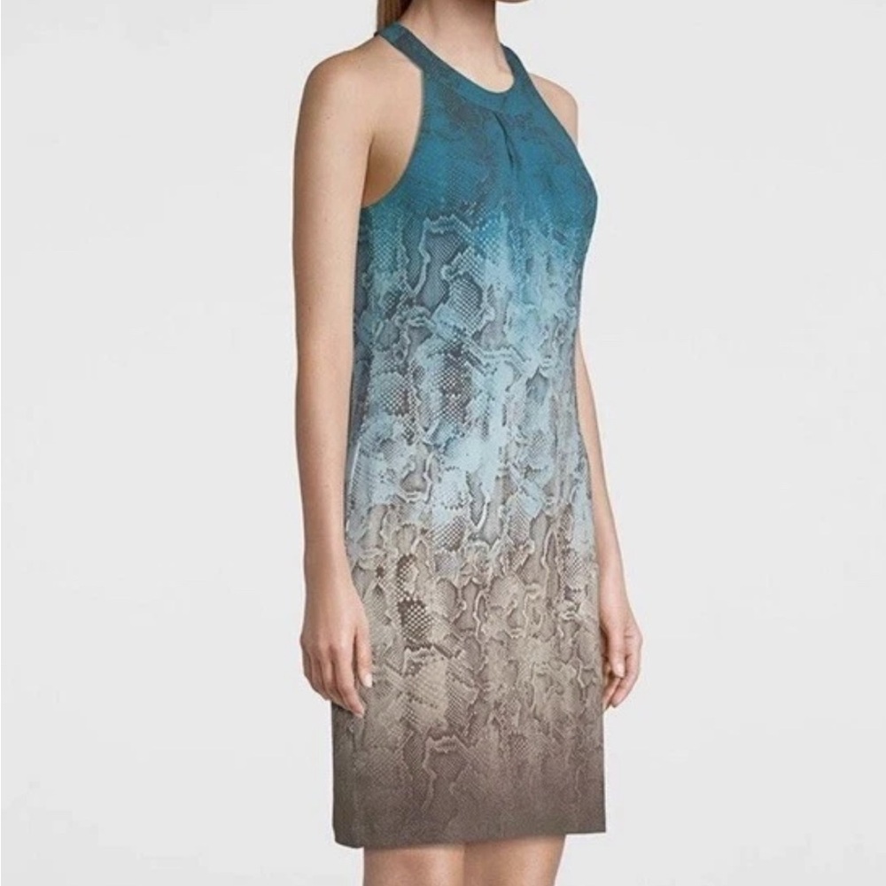 White House Black Market Halter Ombre Snakeskin Cut Out Python Print Sz M